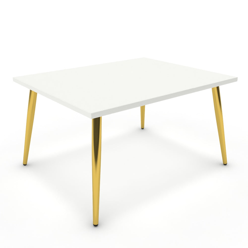 Dohányzóasztal - Manu arany lábbal - Alpesi fehér, méret: 75x60