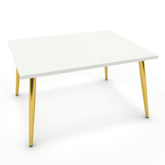 Dohányzóasztal - Manu arany lábbal - Alpesi fehér, méret: 75x60
