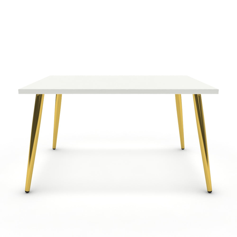 Dohányzóasztal - Manu arany lábbal - Alpesi fehér, méret: 75x60