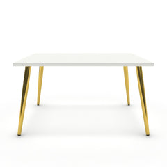 Dohányzóasztal - Manu arany lábbal - Alpesi fehér, méret: 75x60
