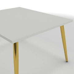 Dohányzóasztal - Manu arany lábbal - Alpesi fehér, méret: 75x60