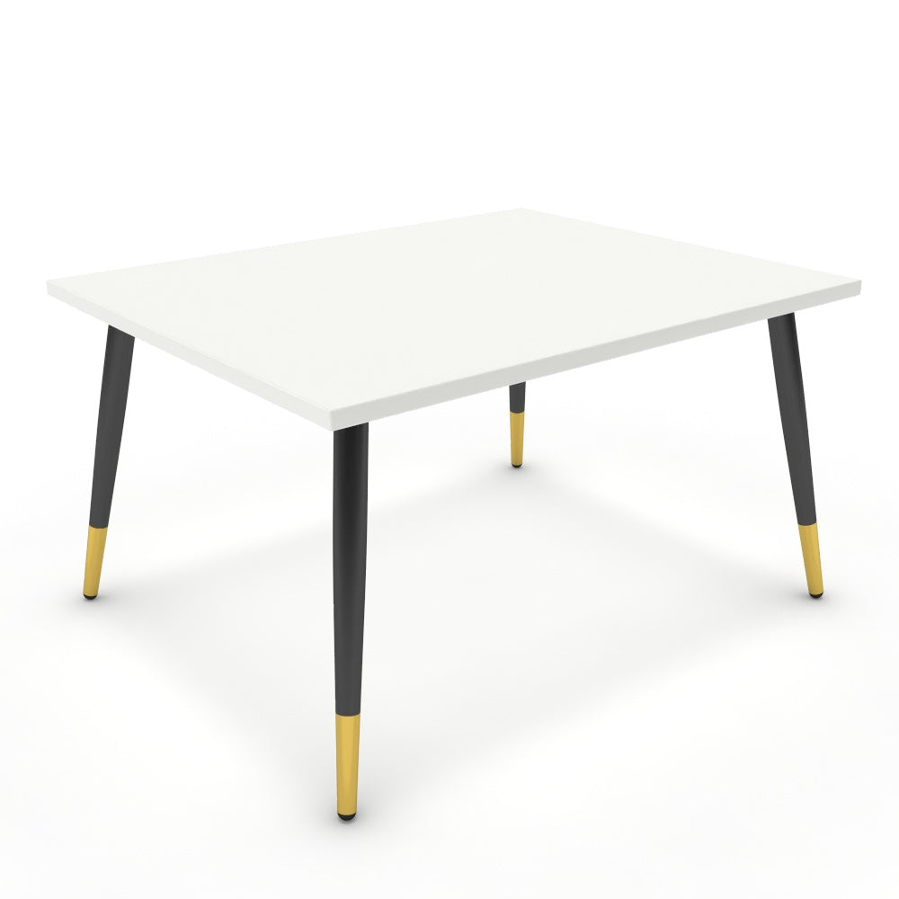 Dohányzóasztal - Manu fekete és arany lábbal - Alpesi fehér, méret: 75x60