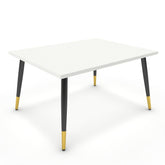 Dohányzóasztal - Manu fekete és arany lábbal - Alpesi fehér, méret: 75x60