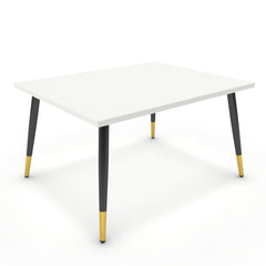 Dohányzóasztal - Manu fekete és arany lábbal - Alpesi fehér, méret: 75x60