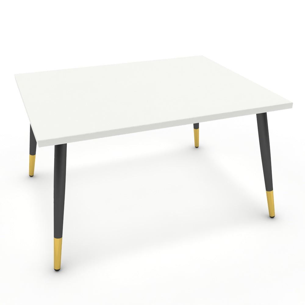 Dohányzóasztal - Manu fekete és arany lábbal - Alpesi fehér, méret: 75x60