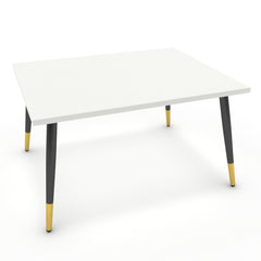 Dohányzóasztal - Manu fekete és arany lábbal - Alpesi fehér, méret: 75x60