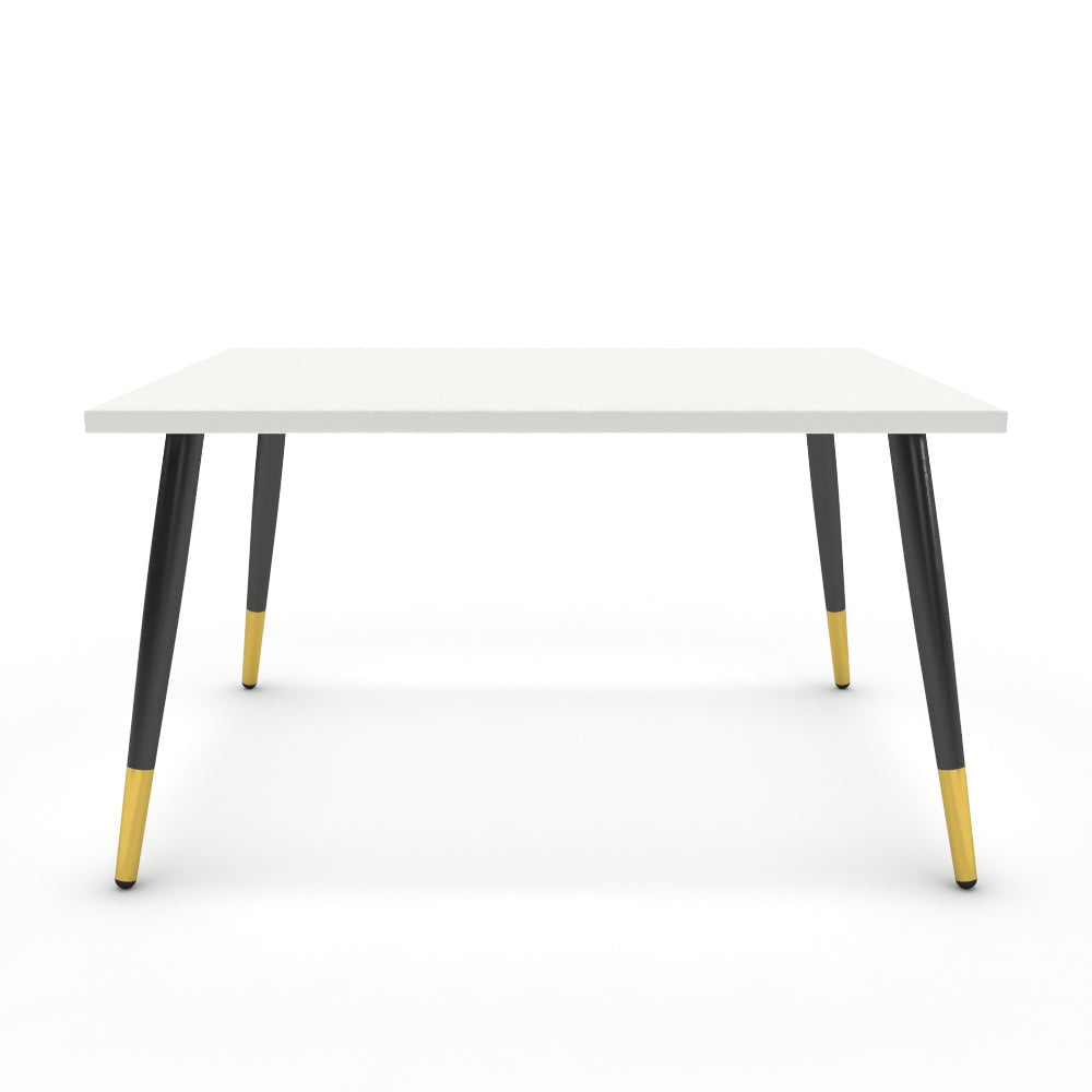 Dohányzóasztal - Manu fekete és arany lábbal - Alpesi fehér, méret: 75x60