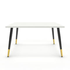 Dohányzóasztal - Manu fekete és arany lábbal - Alpesi fehér, méret: 75x60