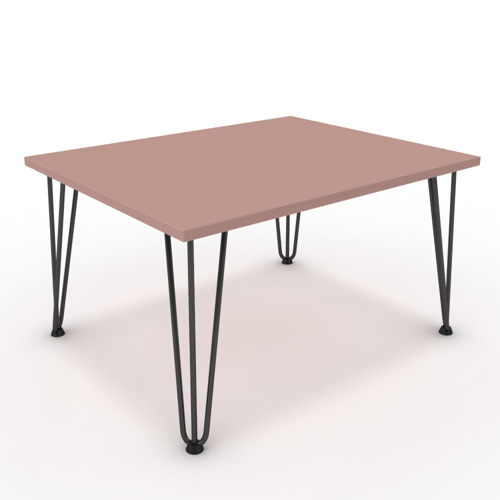 Dohányzóasztal - Linga fekete lábbal - Antik rózsaszín, méret: 75x60