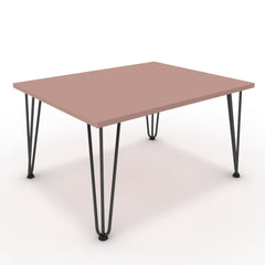 Dohányzóasztal - Linga fekete lábbal - Antik rózsaszín, méret: 75x60