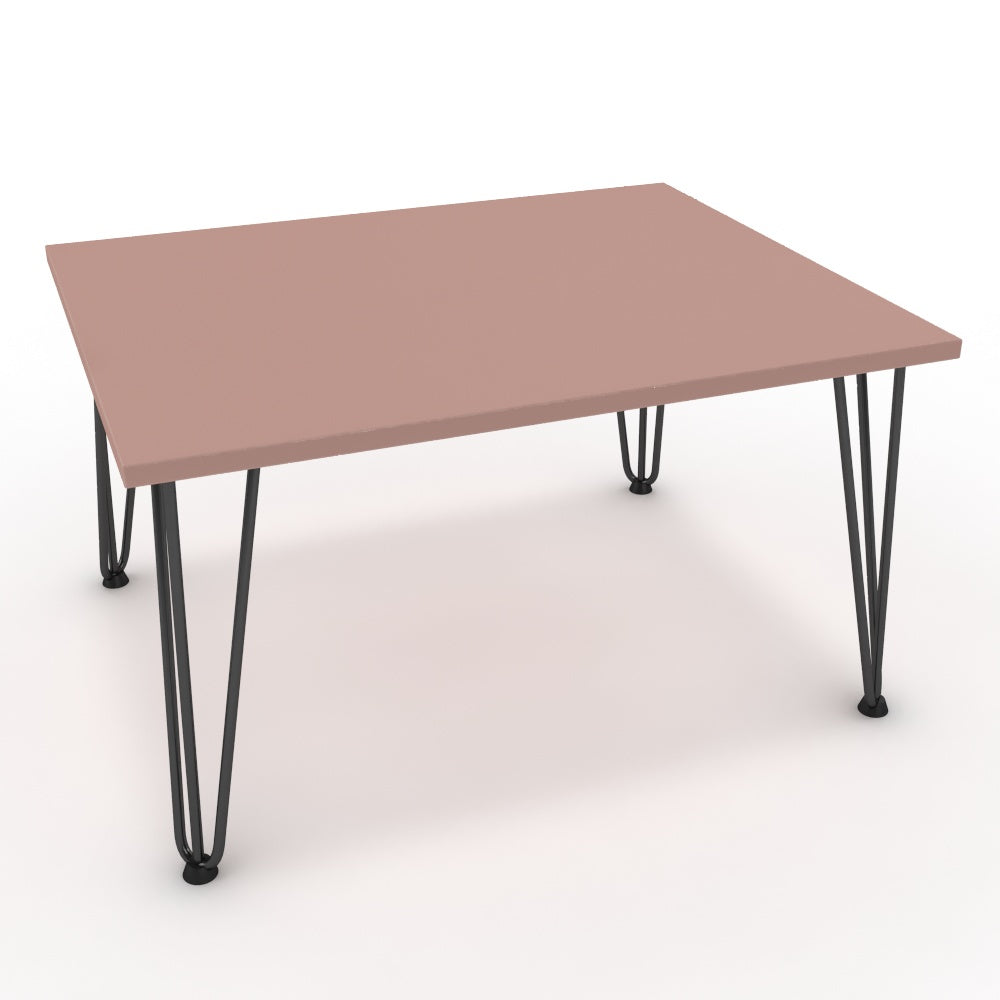 Dohányzóasztal - Linga fekete lábbal - Antik rózsaszín, méret: 75x60