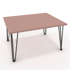 Dohányzóasztal - Linga fekete lábbal - Antik rózsaszín, méret: 75x60