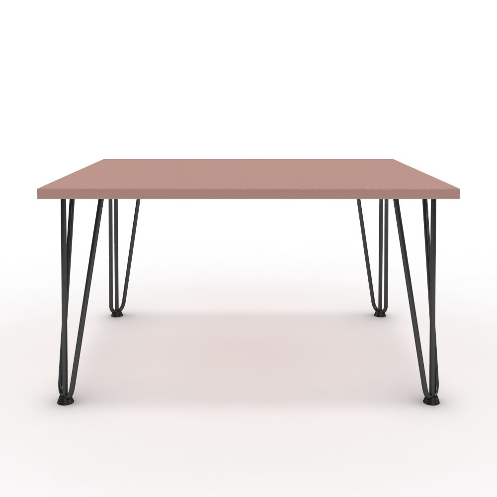 Dohányzóasztal - Linga fekete lábbal - Antik rózsaszín, méret: 75x60