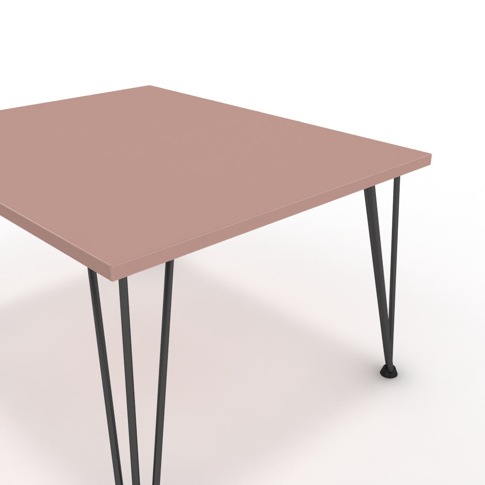 Dohányzóasztal - Linga fekete lábbal - Antik rózsaszín, méret: 75x60