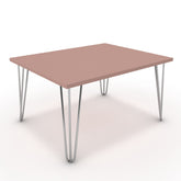 Dohányzóasztal - Linga króm lábbal - Antik rózsaszín, méret: 75x60