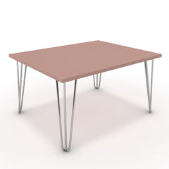 Dohányzóasztal - Linga króm lábbal - Antik rózsaszín, méret: 75x60