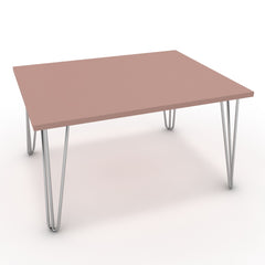 Dohányzóasztal - Linga króm lábbal - Antik rózsaszín, méret: 75x60