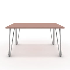 Dohányzóasztal - Linga króm lábbal - Antik rózsaszín, méret: 75x60