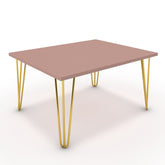 Dohányzóasztal - Linga arany lábbal - Antik rózsaszín, méret: 75x60