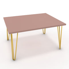 Dohányzóasztal - Linga arany lábbal - Antik rózsaszín, méret: 75x60