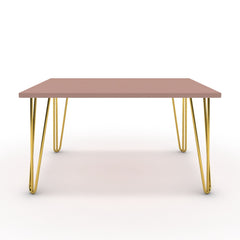 Dohányzóasztal - Linga arany lábbal - Antik rózsaszín, méret: 75x60