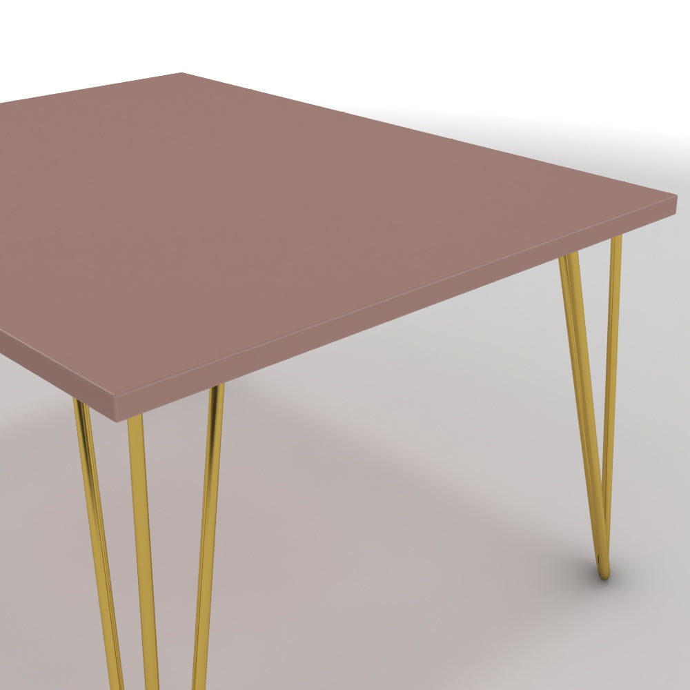 Dohányzóasztal - Linga arany lábbal - Antik rózsaszín, méret: 75x60