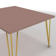 Dohányzóasztal - Linga arany lábbal - Antik rózsaszín, méret: 75x60