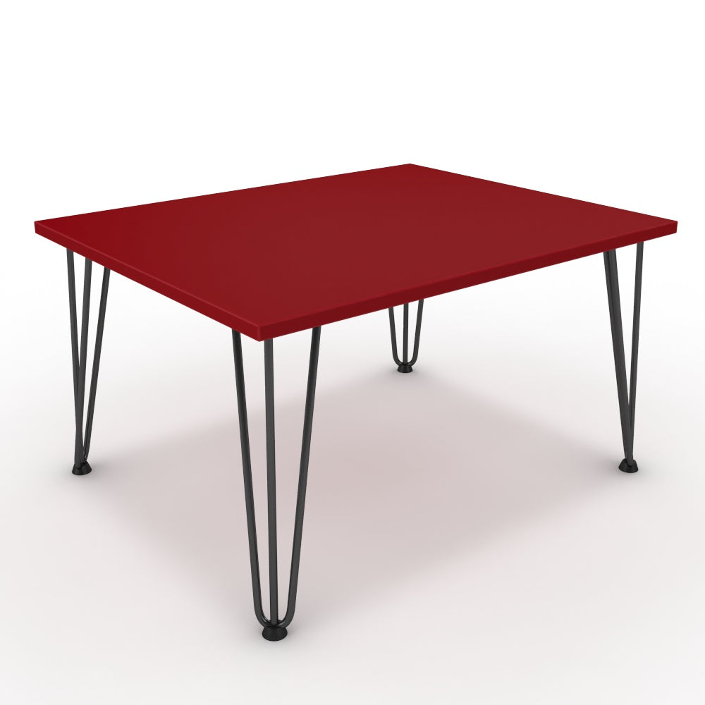 Dohányzóasztal - Linga fekete lábbal - Chilli piros, méret: 75x60