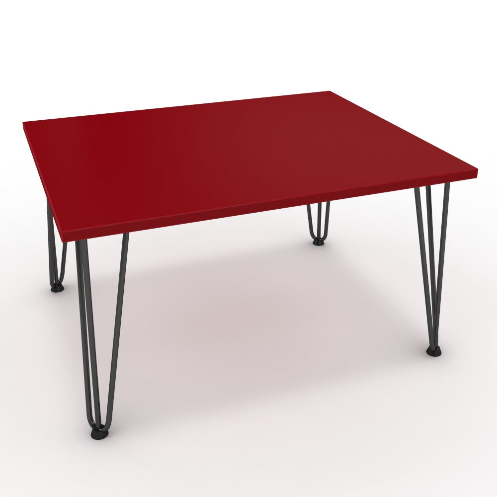 Dohányzóasztal - Linga fekete lábbal - Chilli piros, méret: 75x60