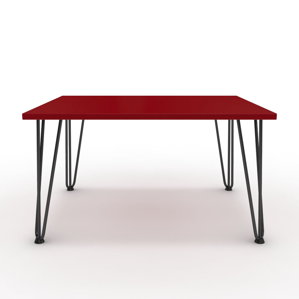 Dohányzóasztal - Linga fekete lábbal - Chilli piros, méret: 75x60