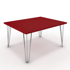 Dohányzóasztal - Linga króm lábbal - Chilli piros, méret: 75x60