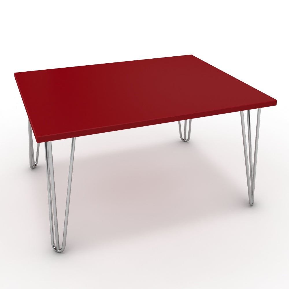 Dohányzóasztal - Linga króm lábbal - Chilli piros, méret: 75x60