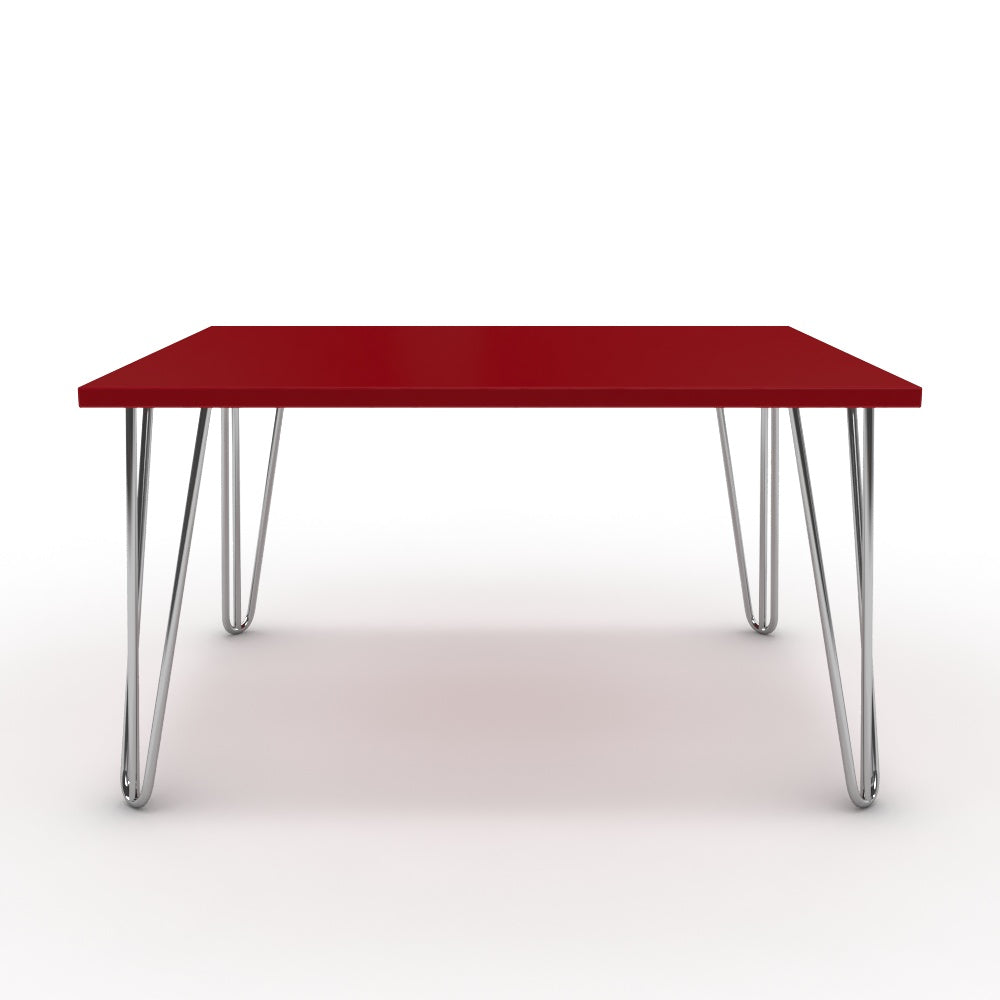 Dohányzóasztal - Linga króm lábbal - Chilli piros, méret: 75x60