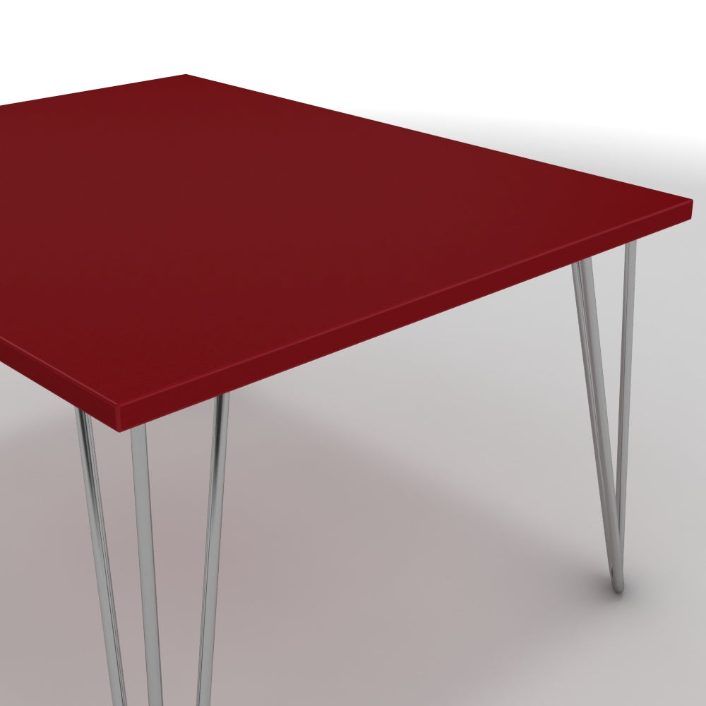 Dohányzóasztal - Linga króm lábbal - Chilli piros, méret: 75x60