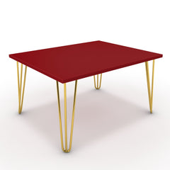 Dohányzóasztal - Linga arany lábbal - Chilli piros, méret: 75x60