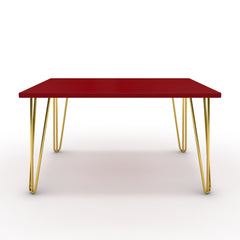 Dohányzóasztal - Linga arany lábbal - Chilli piros, méret: 75x60