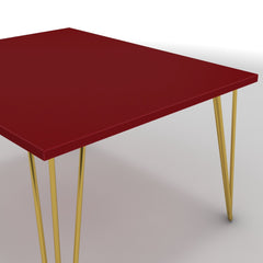 Dohányzóasztal - Linga arany lábbal - Chilli piros, méret: 75x60