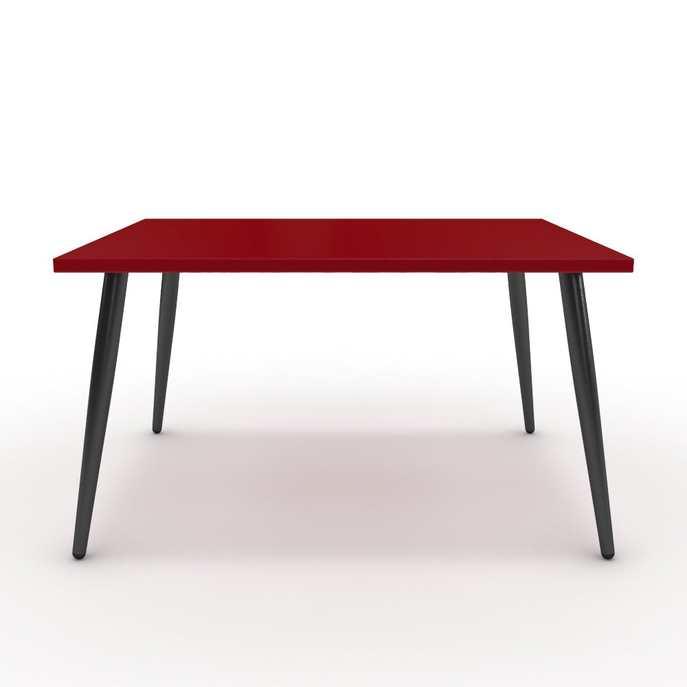 Dohányzóasztal - Manu fekete lábbal - Chilli piros, méret: 75x60