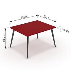 Dohányzóasztal - Manu fekete lábbal - Chilli piros, méret: 75x60