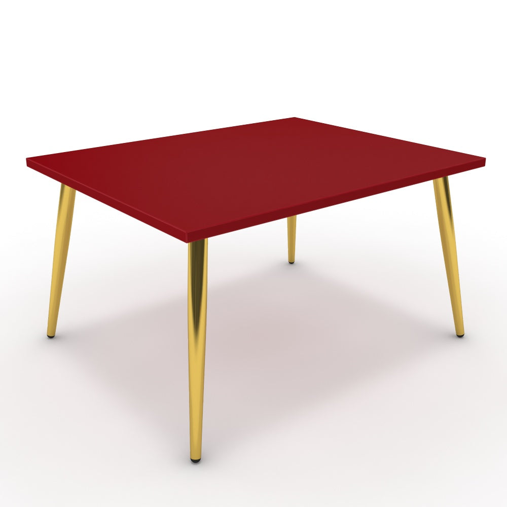 Dohányzóasztal - Manu arany lábbal - Chilli piros, méret: 75x60