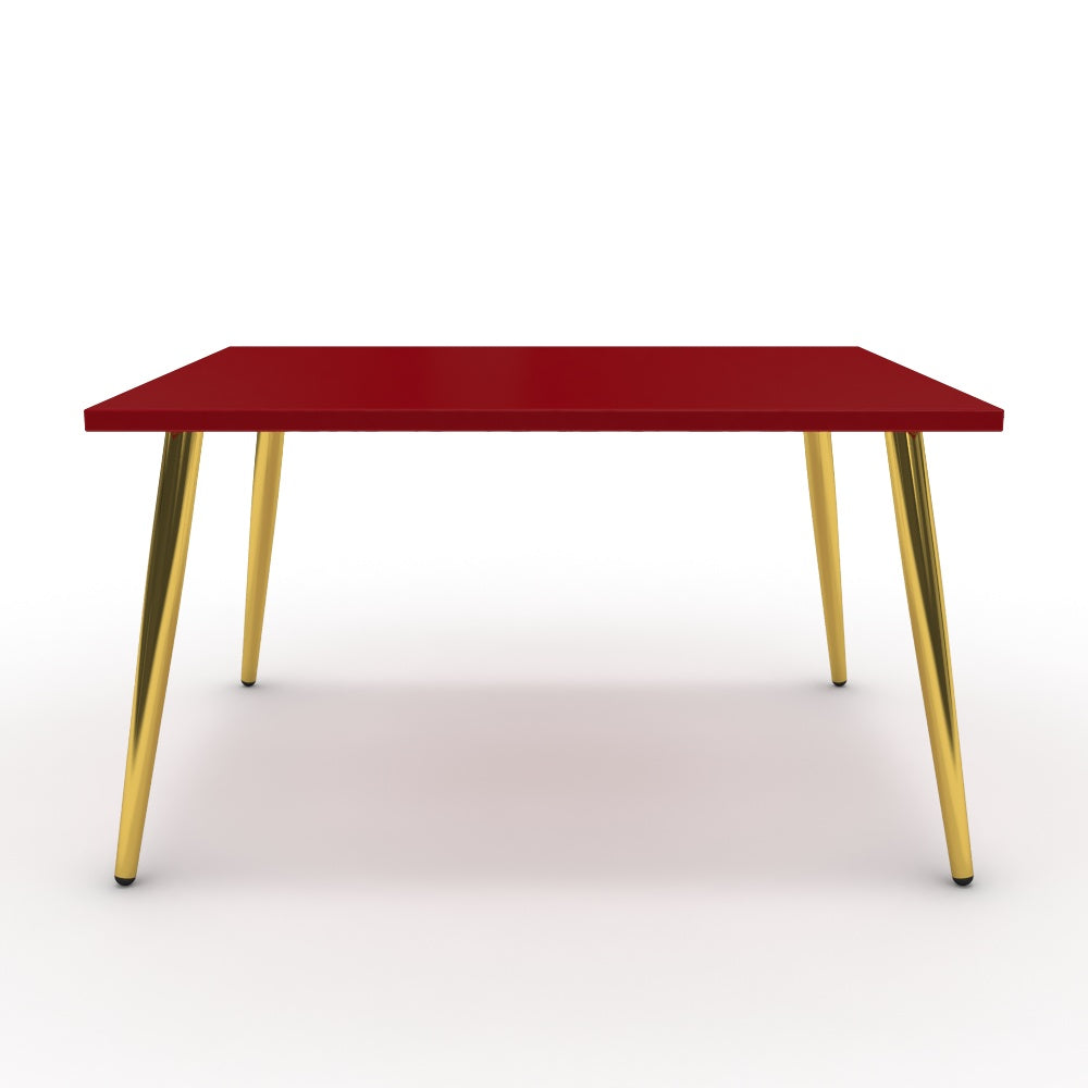 Dohányzóasztal - Manu arany lábbal - Chilli piros, méret: 75x60