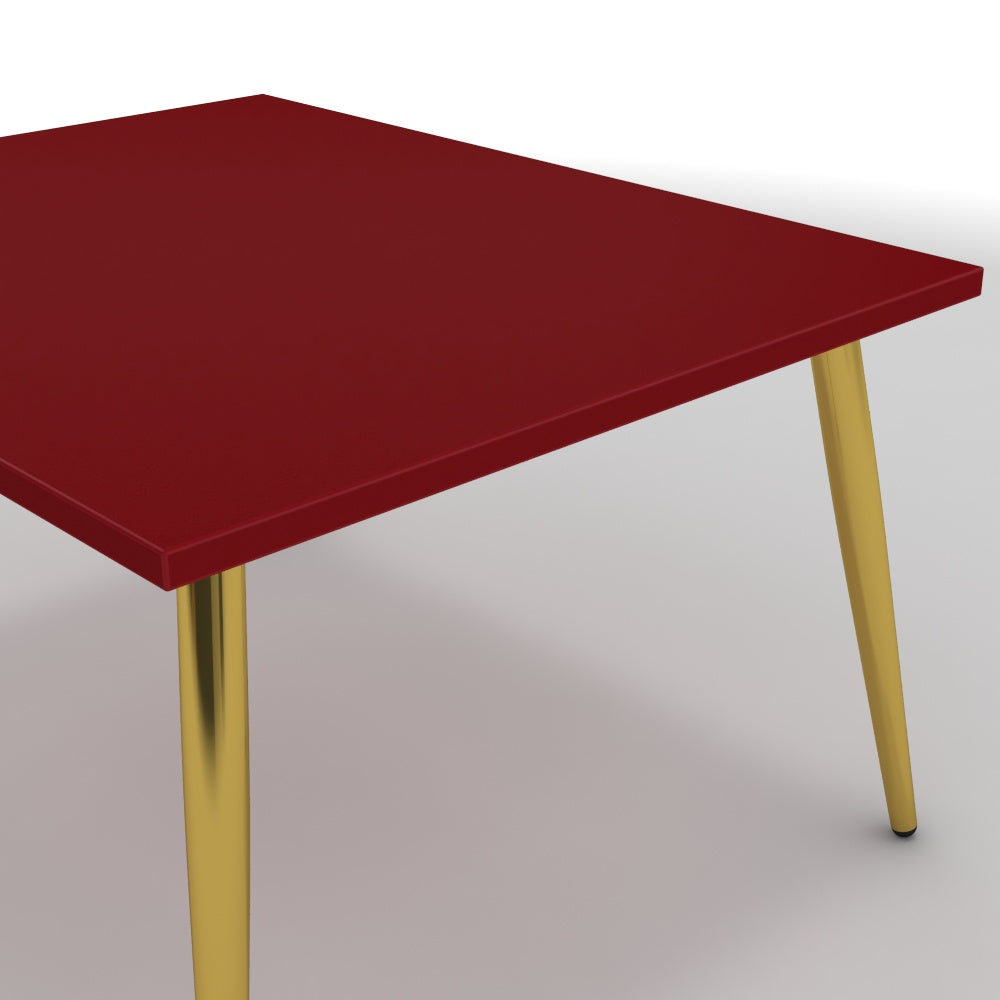 Dohányzóasztal - Manu arany lábbal - Chilli piros, méret: 75x60