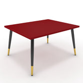 Dohányzóasztal - Manu fekete és arany lábbal - Chilli piros, méret: 75x60