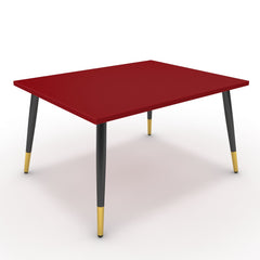 Dohányzóasztal - Manu fekete és arany lábbal - Chilli piros, méret: 75x60