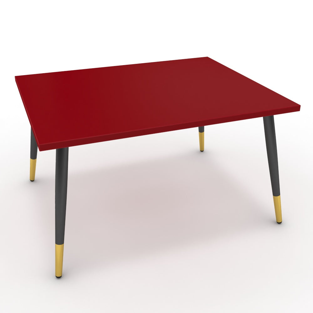 Dohányzóasztal - Manu fekete és arany lábbal - Chilli piros, méret: 75x60