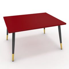 Dohányzóasztal - Manu fekete és arany lábbal - Chilli piros, méret: 75x60