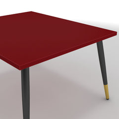 Dohányzóasztal - Manu fekete és arany lábbal - Chilli piros, méret: 75x60