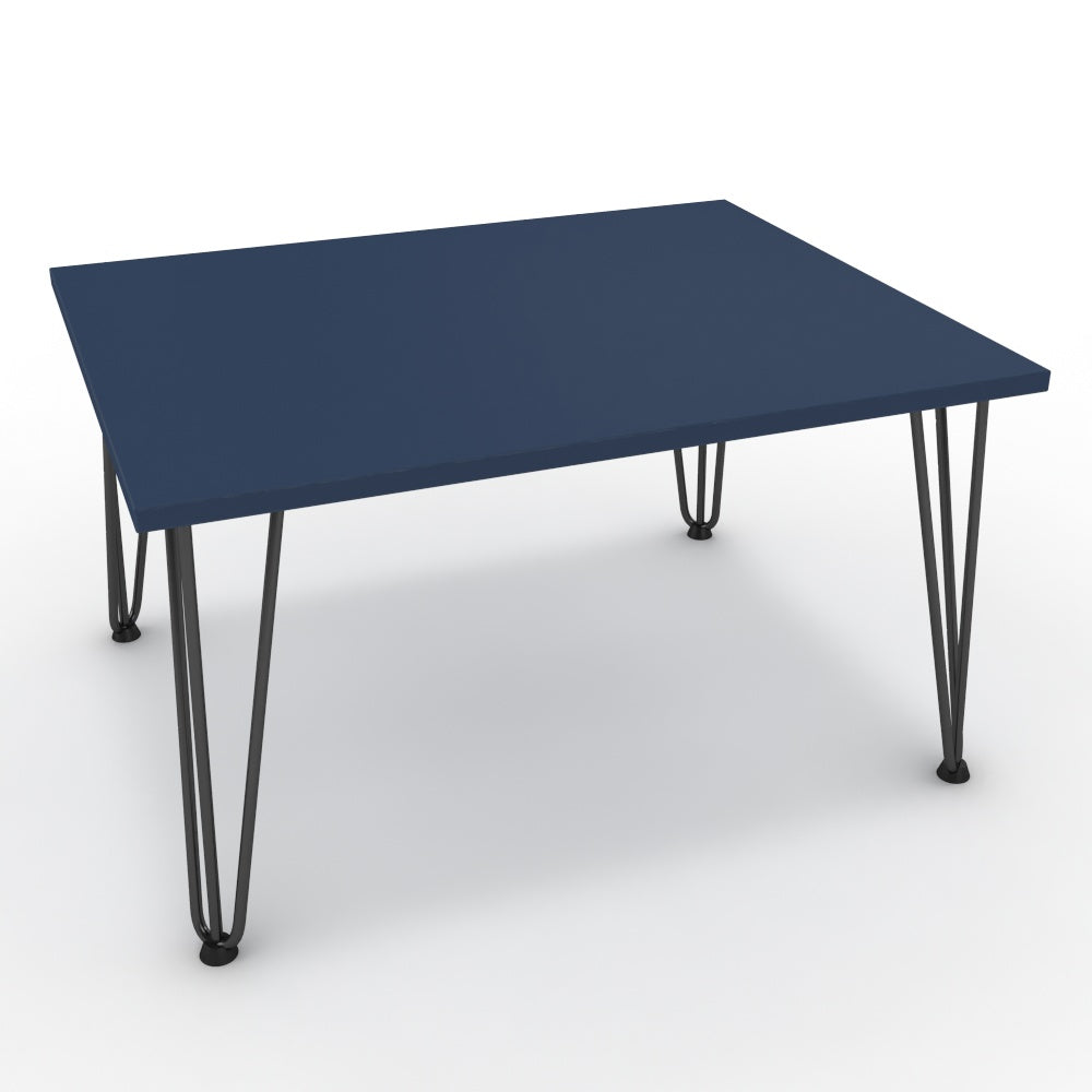 Dohányzóasztal - Linga fekete lábbal - Tiroli kék, méret: 75x60