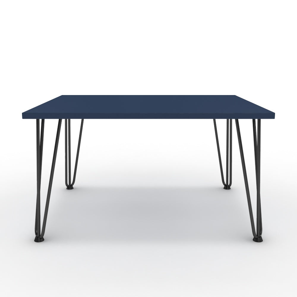 Dohányzóasztal - Linga fekete lábbal - Tiroli kék, méret: 75x60