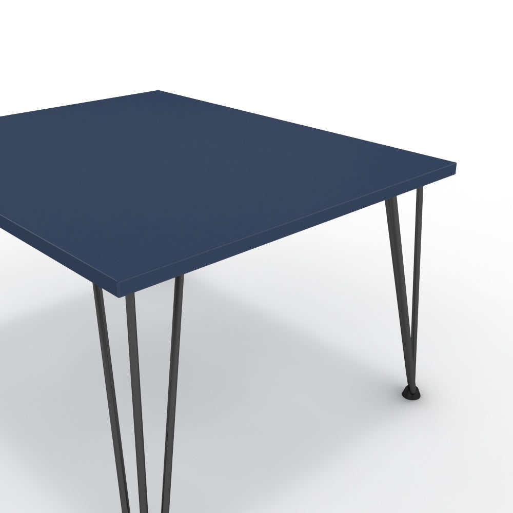 Dohányzóasztal - Linga fekete lábbal - Tiroli kék, méret: 75x60